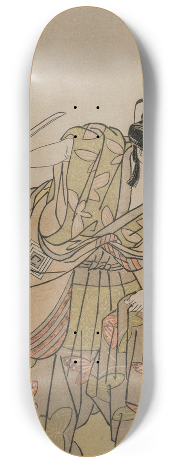 Katsukawa Shunsh - Ichikawa Monnosuke II as Soga no Goro 8.25 inch art skate deck