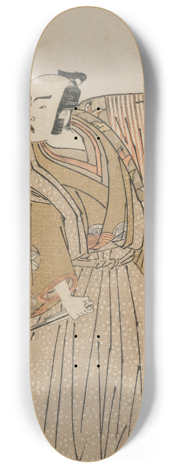 Katsukawa Shunsh - Ichimura Uzaemon IX as Soga no Juro 8.25 inch art skate deck