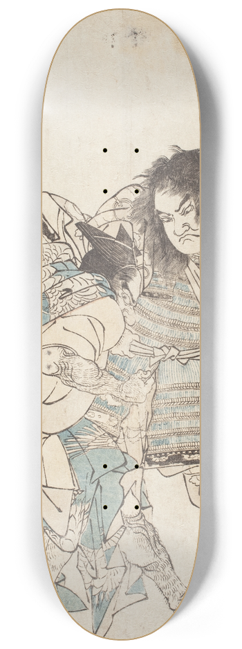 Katsukawa Shunsh - The Armor-pulling Scene from the Tale of the Sga Brothers 8.25 inch art skate deck