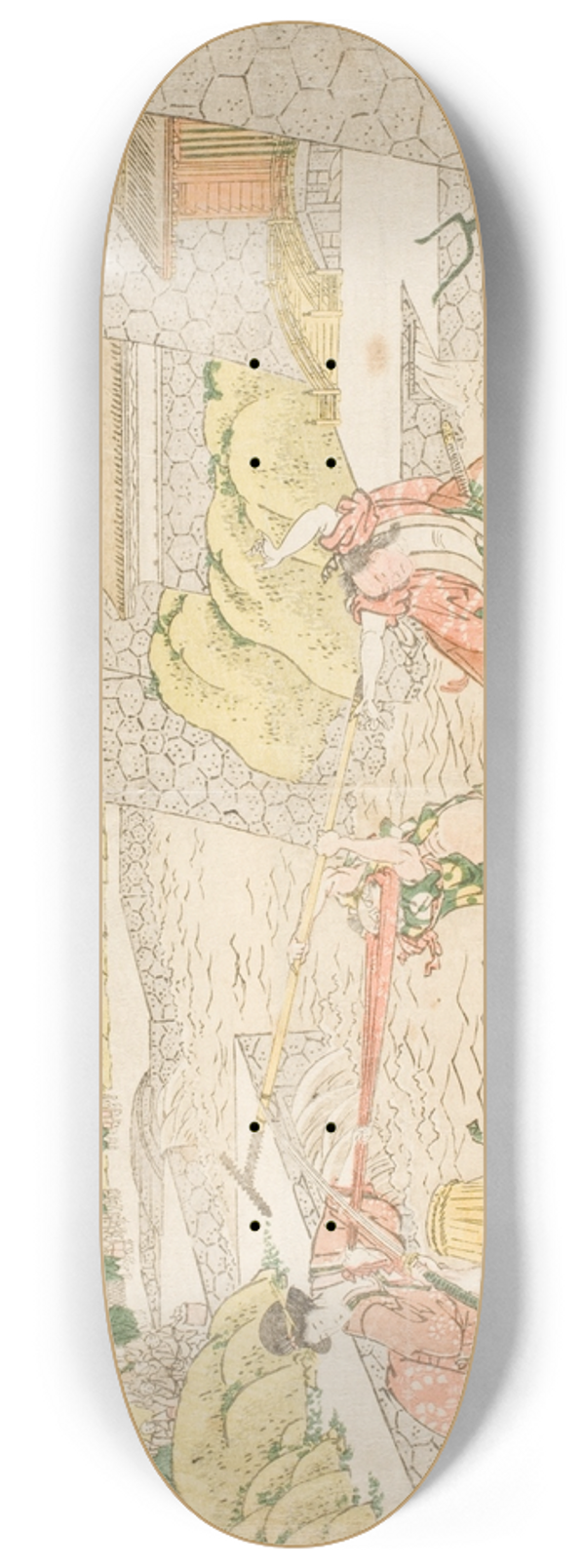 Katsushika Hokusai - Act III from the Play Kanadehon Chshingura, A Kana Primer for the Treasury of Loyal Retainers 8.25 inch art skate deck