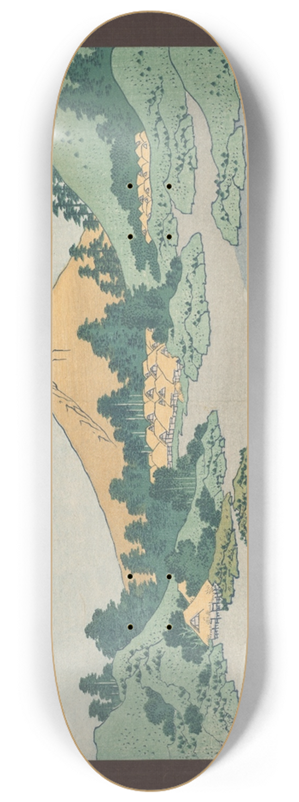 Katsushika Hokusai - Thirty-Six Views of Mt. Fuji:  The Surface of Lake Misaka in Kai Province 8.25 inch art skate deck
