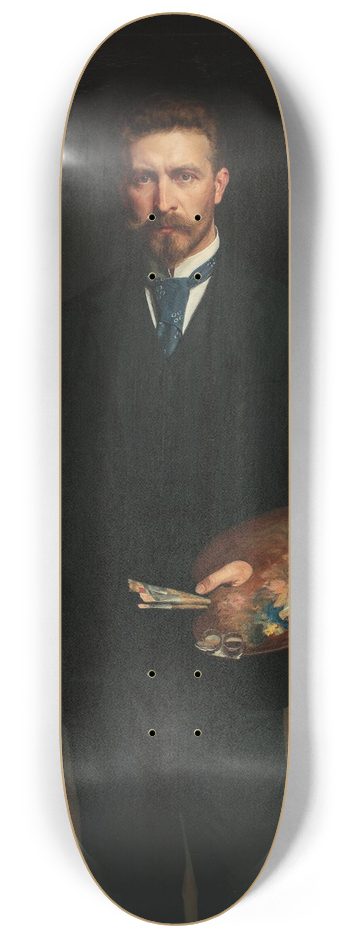 Kazimierz Pochwalski - Self-portrait with palette 8.25 inch art skate deck