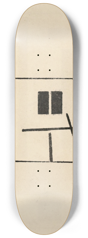 Kazimir Malevich - Composition with Two Equal and Parallel Rectangles 8.25 inch art skate deck