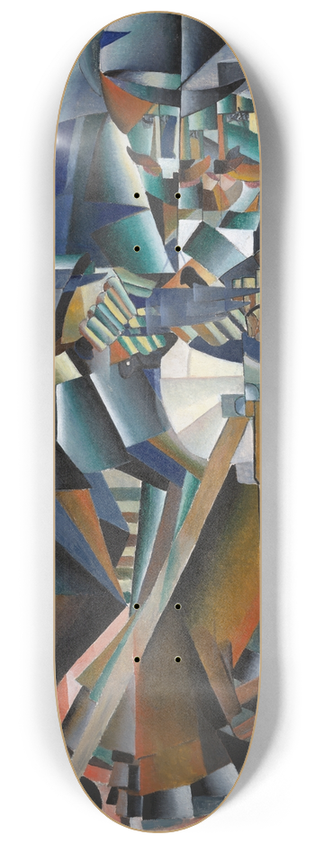 Kazimir Malevich - Tochilschik Printsip Melkaniia (The Knife Grinder or Principle ofGlittering) 8.25 inch art skate deck