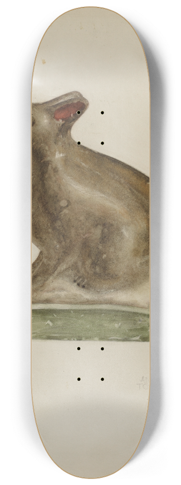 Andrew Topolosky - Seated Chalkware Rabbit 8.25 inch art skate deck