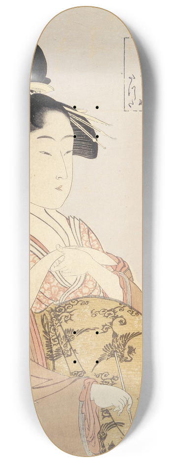 Kitagawa Utamaro - Courtesan Hanaogi of the Ogiya House 8.25 inch art skate deck