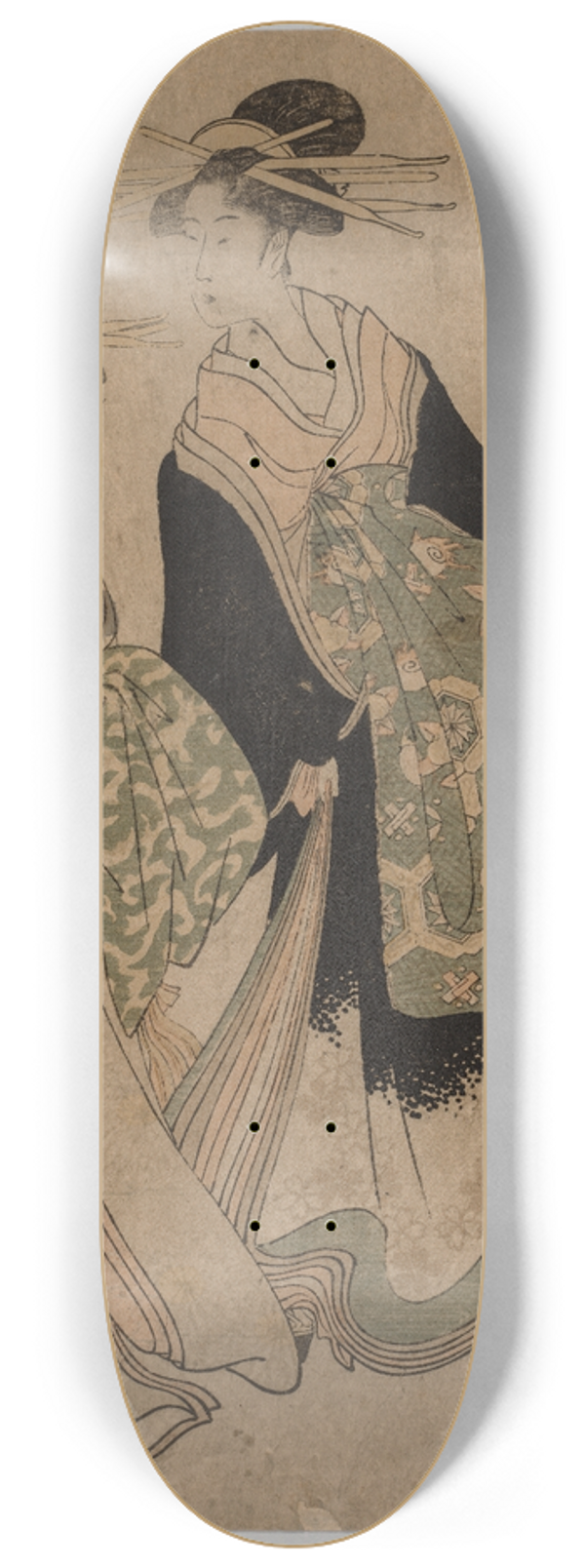 Kitagawa Utamaro - Courtesans and Attendants 8.25 inch art skate deck