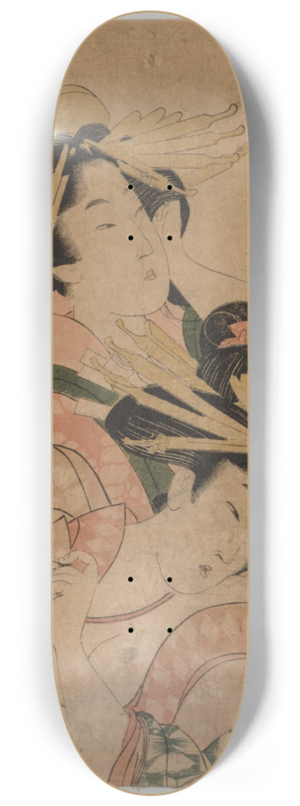 Kitagawa Utamaro - Half-length Portrait of Two Courtesans 8.25 inch art skate deck
