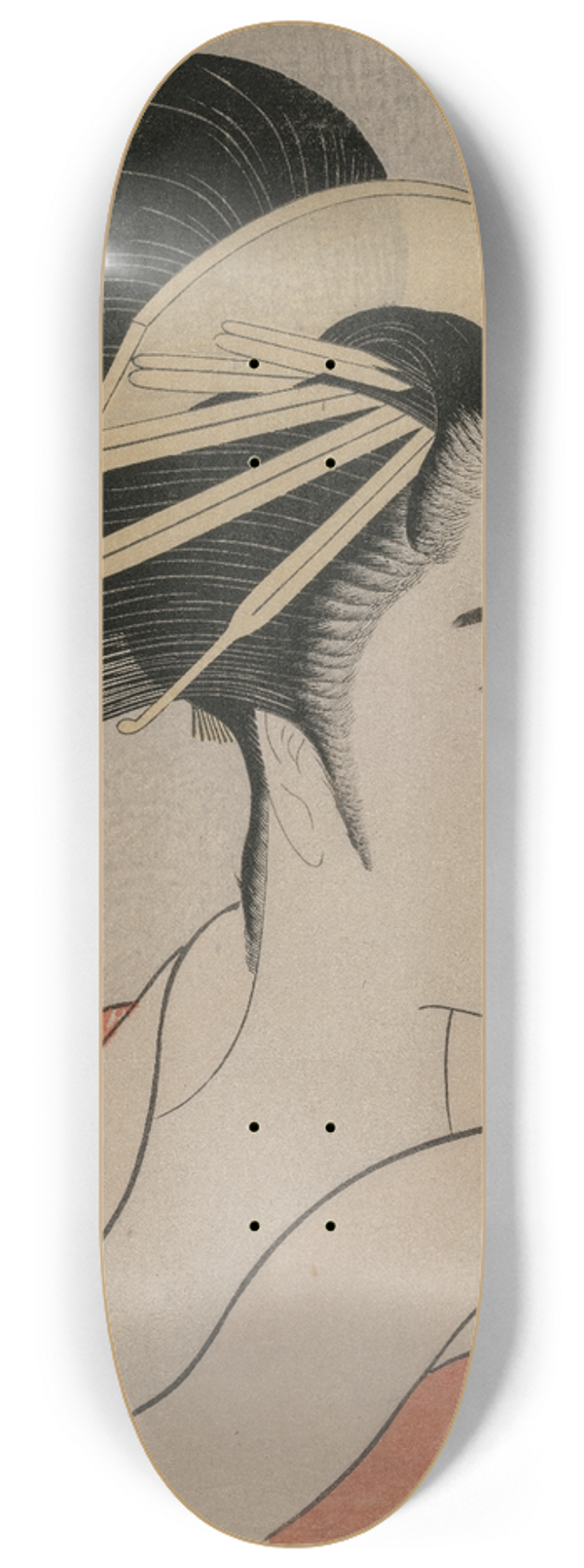 Kitagawa Utamaro - The Courtesan Takigawa of Ogiya (from the series A Selection of Beautiful Women of the East) 8.25 inch art skate deck