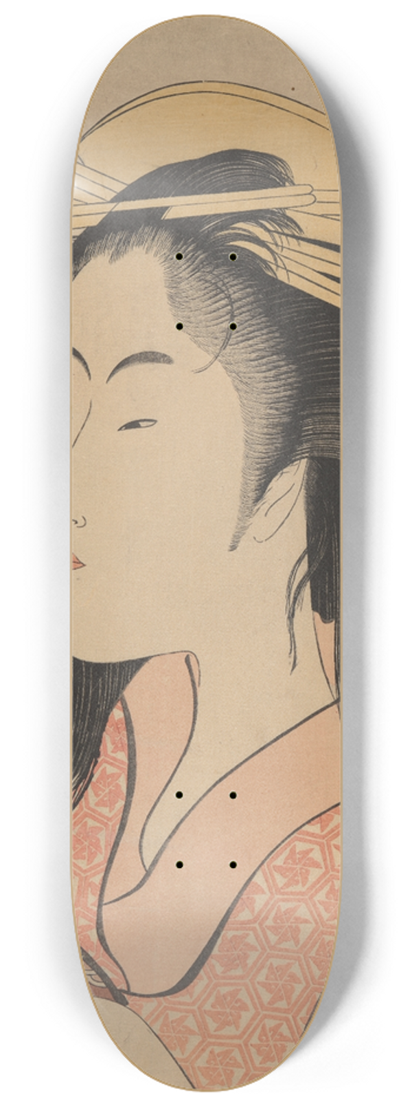 Kitagawa Utamaro - Woman with Headdress and Muff 8.25 inch art skate deck