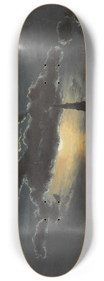 Knud Baade - Study of Clouds in Moonlight 8.25 inch art skate deck