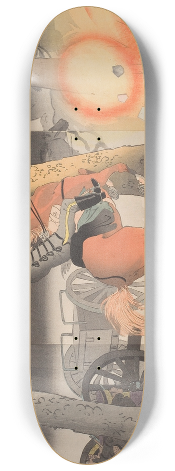 Kobayashi Kiyochika - Ground Attack at Weihaiwei 8.25 inch art skate deck