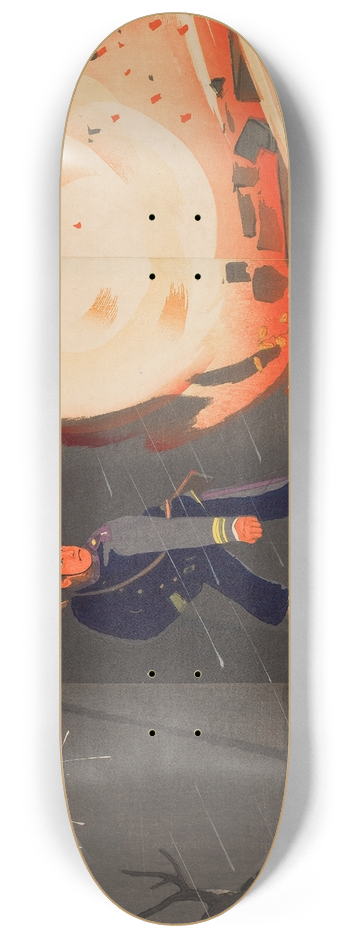Kobayashi Kiyochika - The Fall of Jinzhou Fortress; Private First Class Onoguchi Tokuji 8.25 inch art skate deck