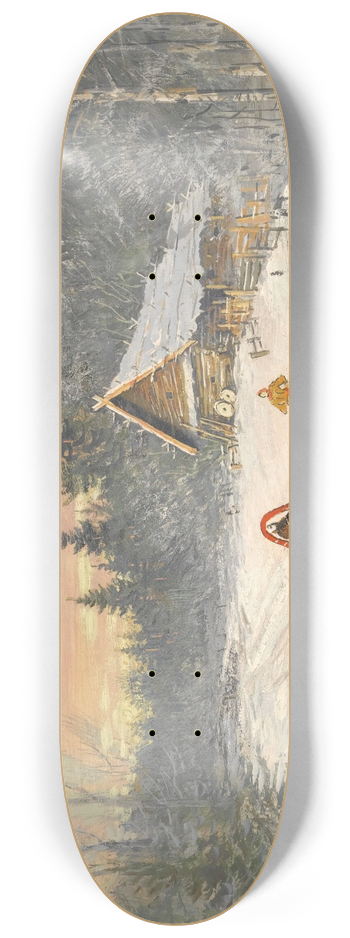 Konstantin Alexeevich Korovin - Russian Village Under Snow 8.25 inch art skate deck