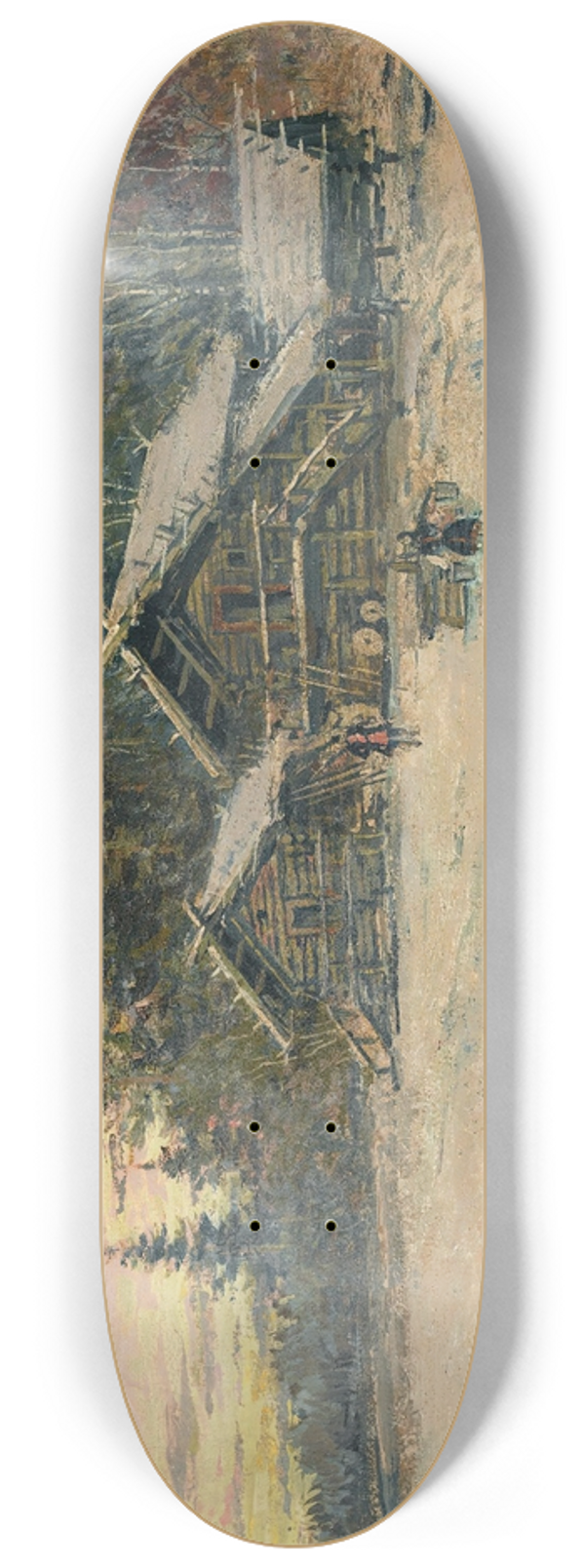 Konstantin Alexeevich Korovin - Winter Scene With Troika 8.25 inch art skate deck