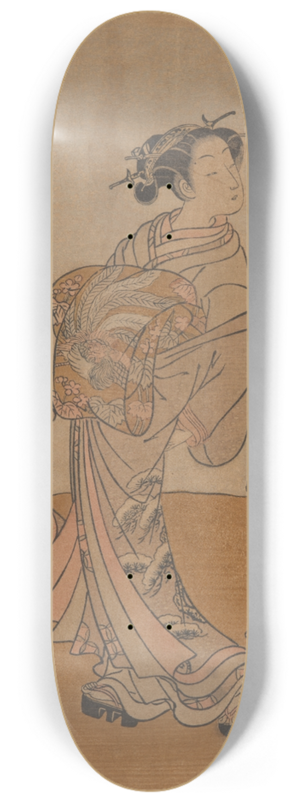 Korysai Isoda - Courtesan and Two Kamuro 8.25 inch art skate deck
