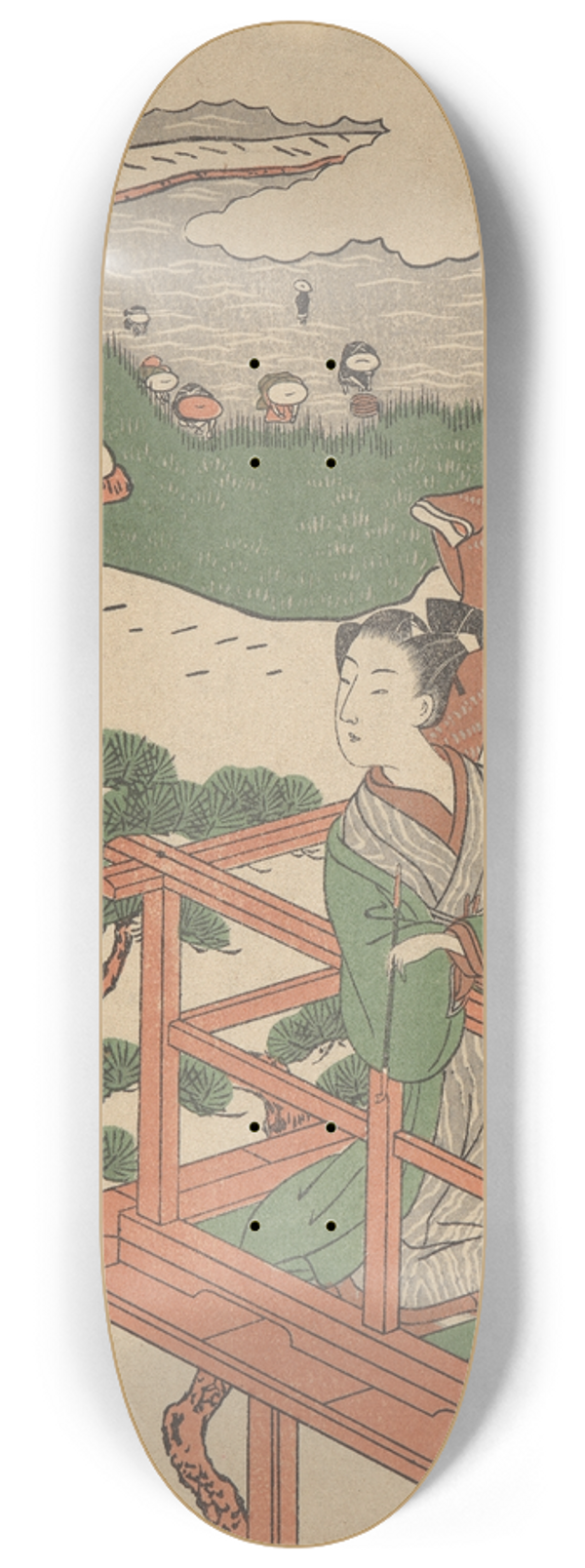 Korysai Isoda - Lovers on a Balcony 8.25 inch art skate deck