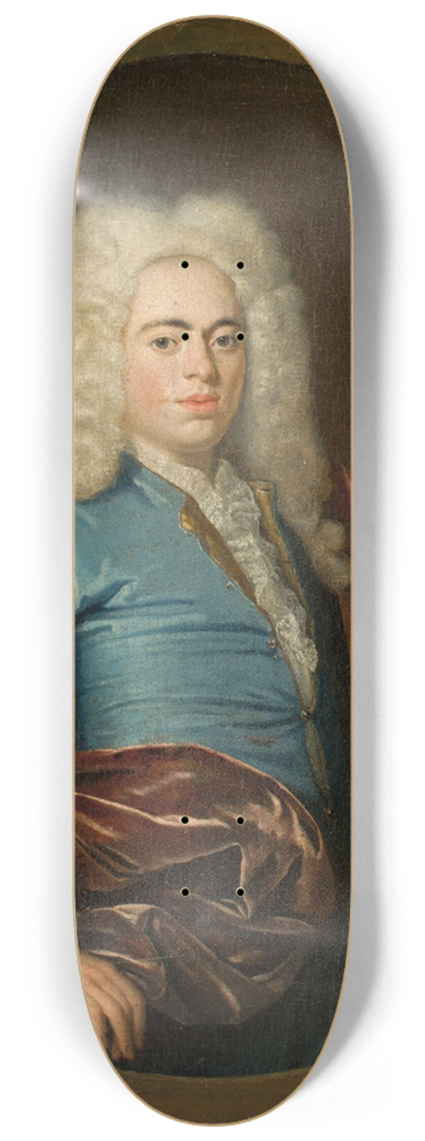 Krzysztof Lubieniecki - Portrait of a young man in a wig 8.25 inch art skate deck
