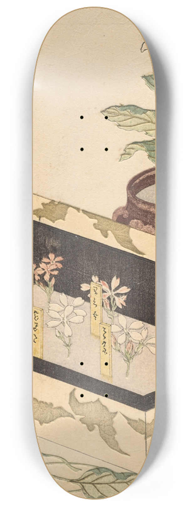 Kubo Shunman - Assortment of primroses in a lacquerbox 8.25 inch art skate deck