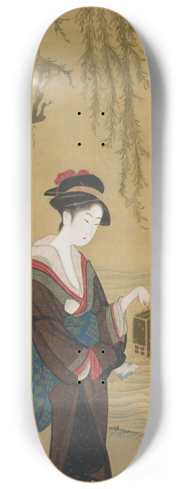 Kubo Shunman - Beauty with Fireflies 8.25 inch art skate deck