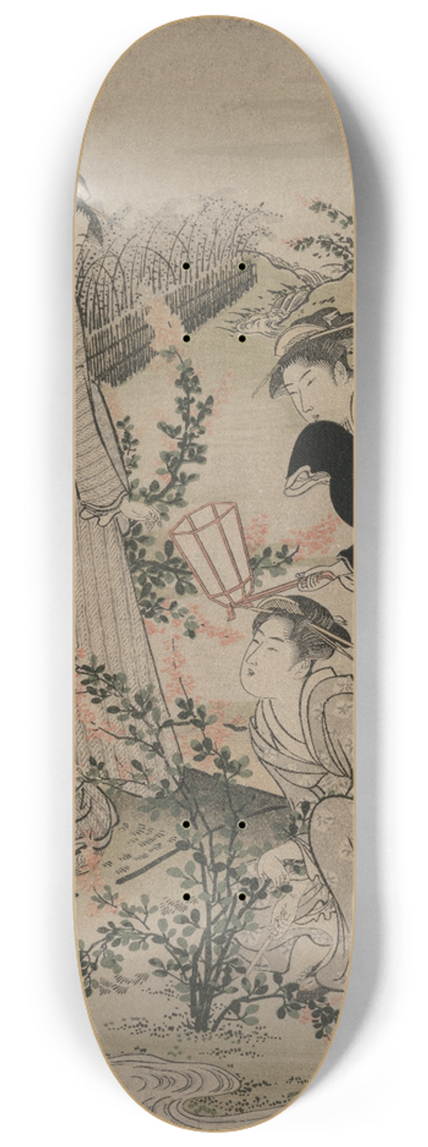 Kubo Shunman - Women Cutting Branches of Bush Clover; The Noji Tama River in Omi Province, from an untitled series of the Six Tama Rivers 8.25 inch art skate deck