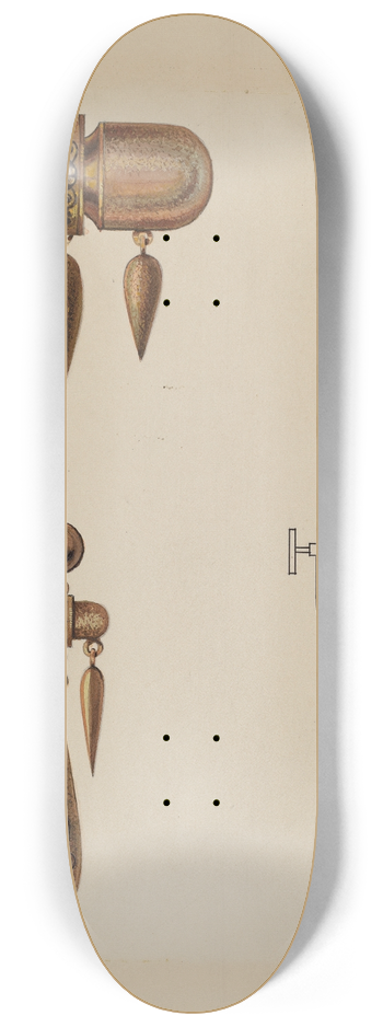 Kurt Melzer - Brooch and Earrings 8.25 inch art skate deck