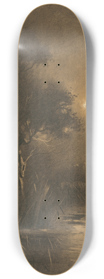Ladislav Mednynszky - Evening Landscape 8.25 inch art skate deck