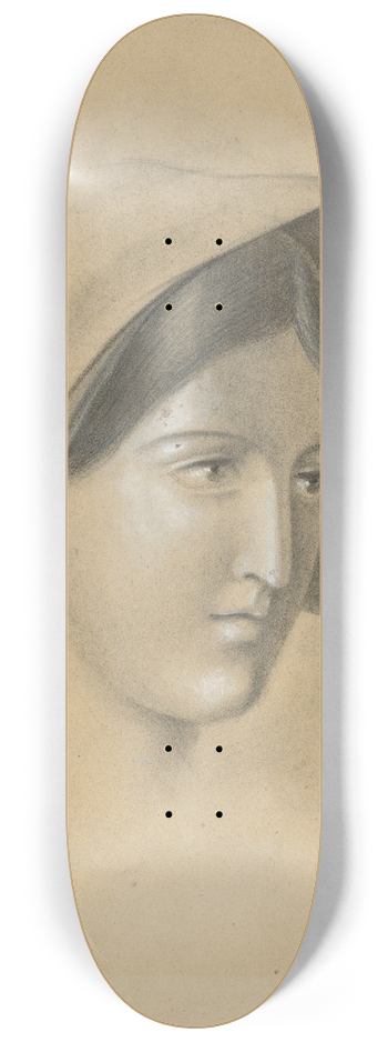 Ladislav Mednynszky - Head of a Woman in a Scarf 8.25 inch art skate deck