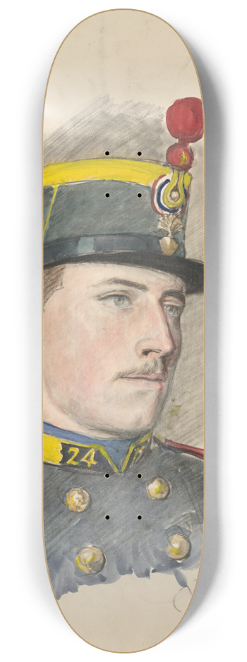 Ladislav Mednynszky - Portrait of a soldier 8.25 inch art skate deck