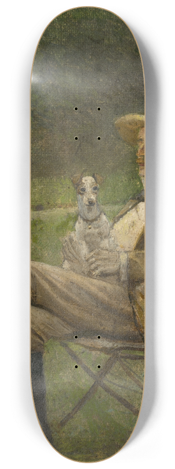 Ladislav Mednynszky - Study of a Seated Man with a Dog 8.25 inch art skate deck