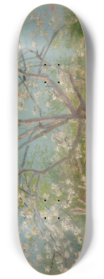Ladislav Mednynszky - Study of Blooming Trees in an Orchard 8.25 inch art skate deck