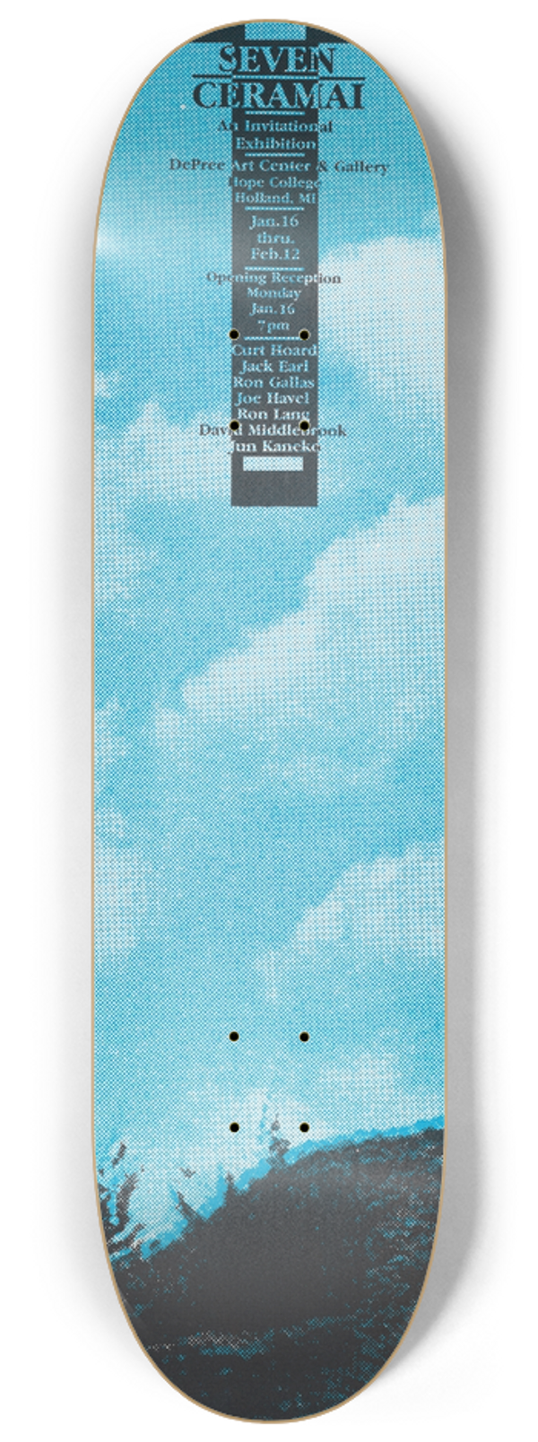 Lanny Sommese - Seven ceramai  an invitational exhibition 8.25 inch art skate deck