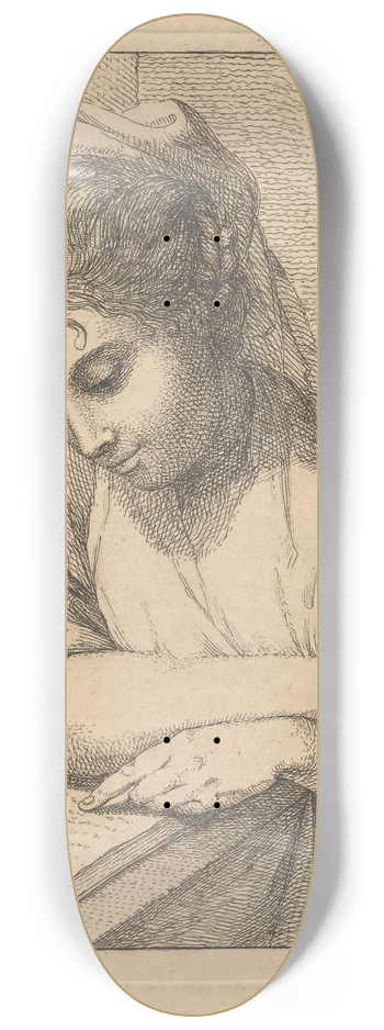 Angelica Kauffmann - Woman Reading 8.25 inch art skate deck