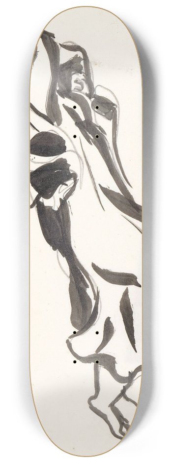 Leo Gestel - Schetsblad met zwevende vrouw met trompet 8.25 inch art skate deck