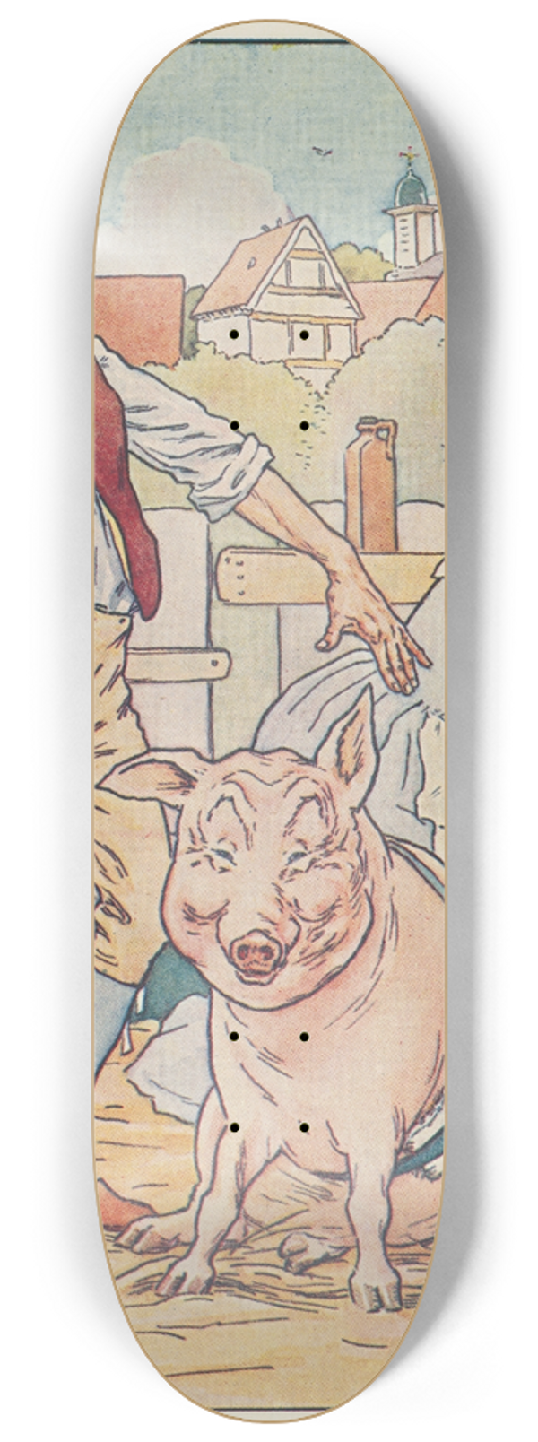 Leonard Leslie Brooke - A bandaged sow 8.25 inch art skate deck