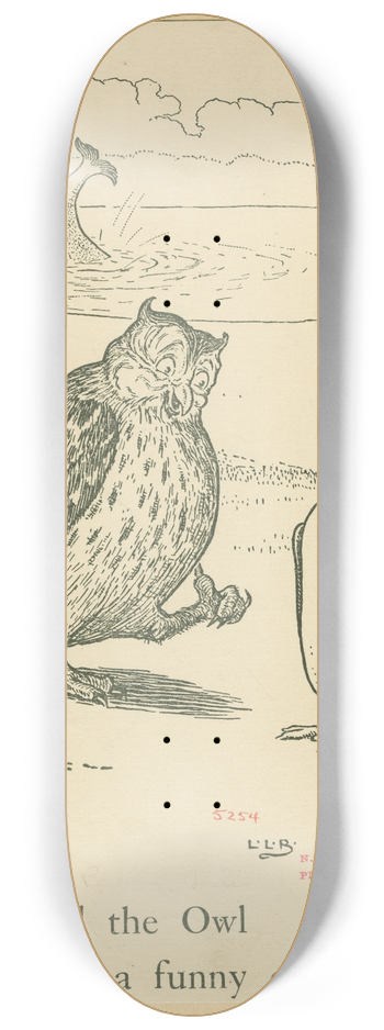 Leonard Leslie Brooke - And the owl was a funny old fowl. 8.25 inch art skate deck