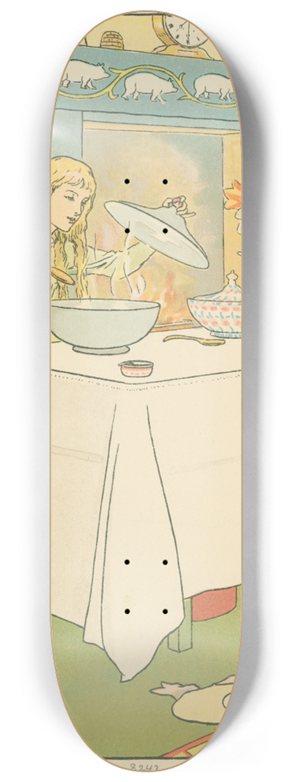 Leonard Leslie Brooke - Goldilocks tastes the porridge 8.25 inch art skate deck