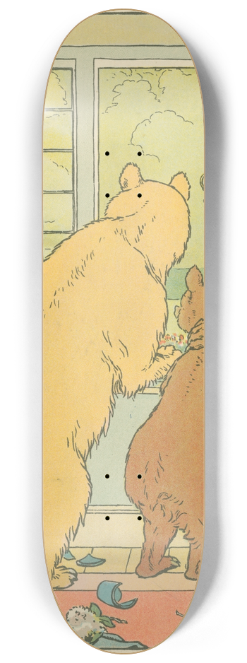 Leonard Leslie Brooke - The bears watch from the window 8.25 inch art skate deck