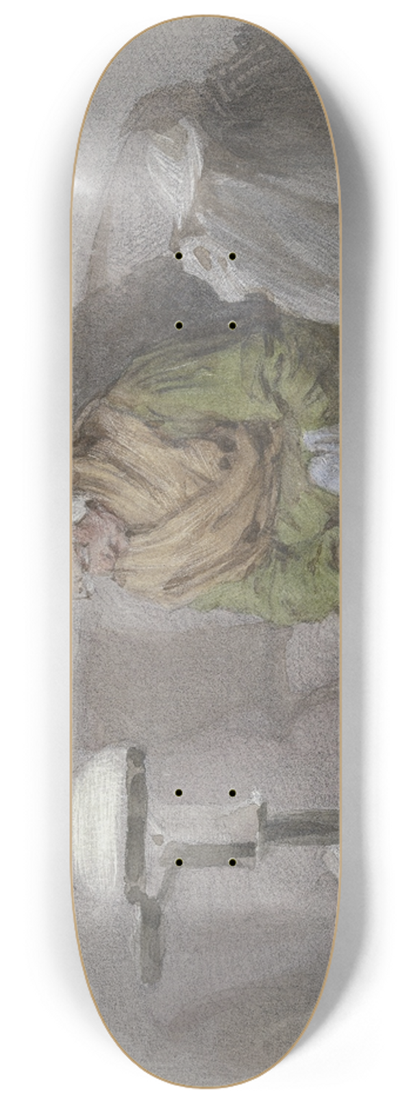 Angilbert Gbel - Alte Frau bei Lampenlicht 8.25 inch art skate deck
