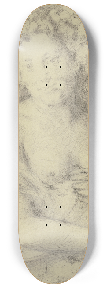 Angilbert Gbel - Bacchante with curly hair 8.25 inch art skate deck