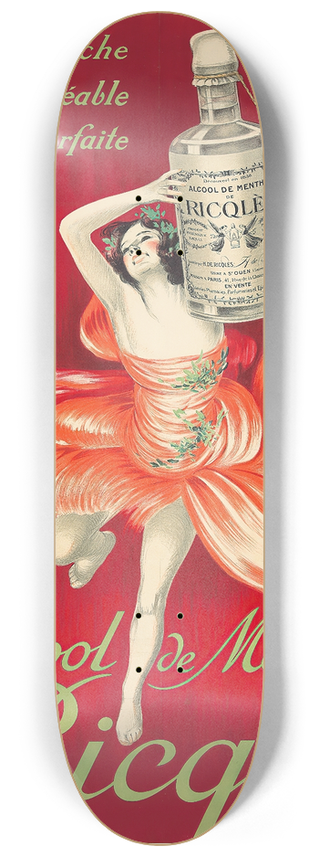 Leonetto Cappiello - Alcool De Menthe Ricqls 8.25 inch art skate deck