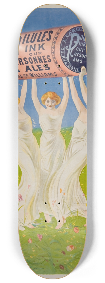 Leonetto Cappiello - Pilules Pink pour personnes ples 8.25 inch art skate deck