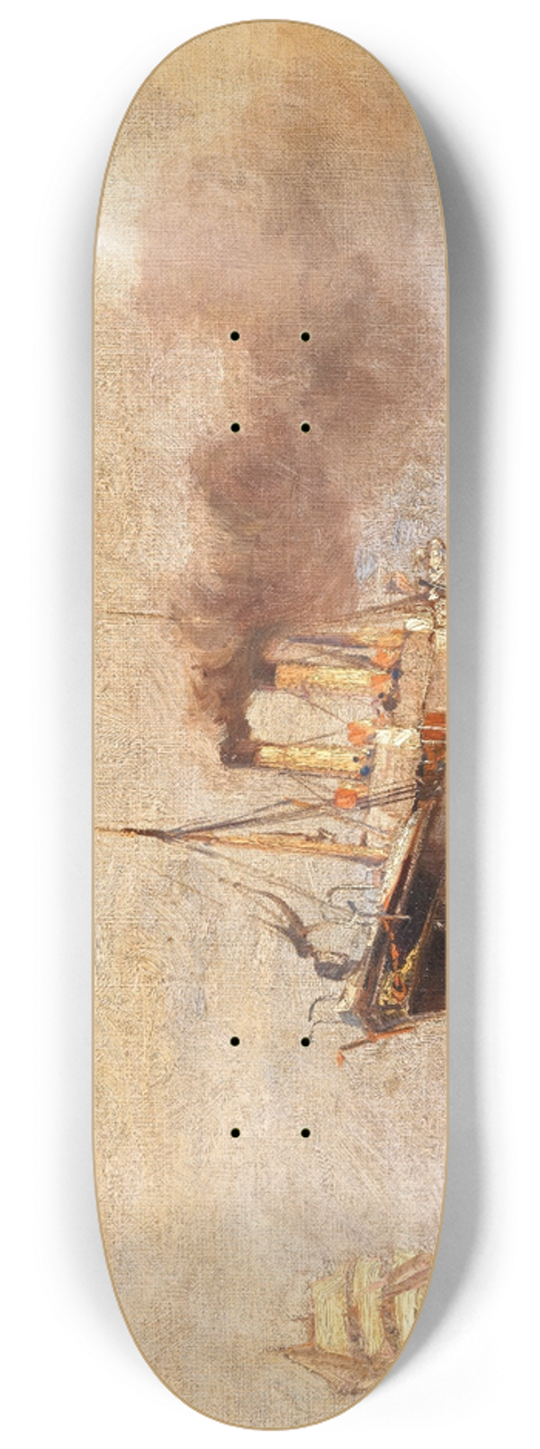 Leonhard Sandrock - Dampffischkutter auf hoher See 8.25 inch art skate deck