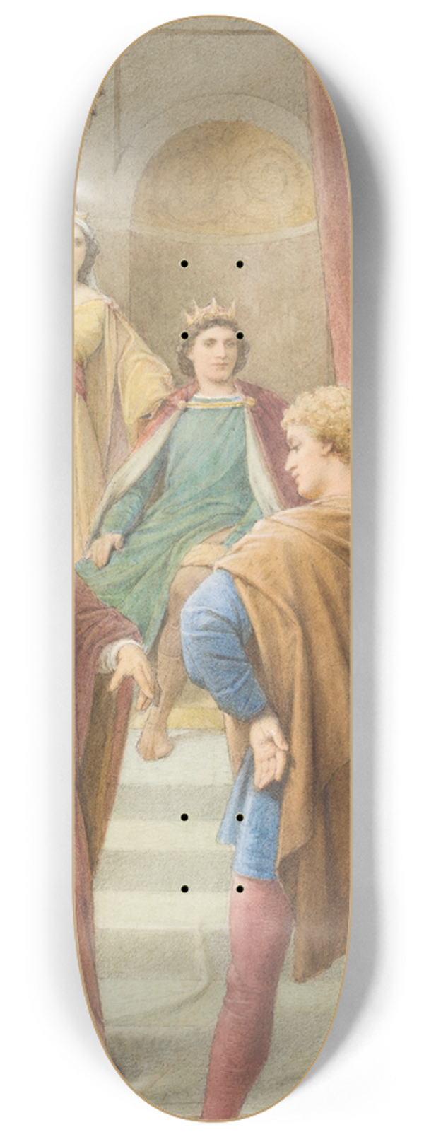 Leopold Bode - Egeus fordert vor dem Herrscherpaar Theseus und Hippolyta, seine Tochter Hermia solle Demetrius anstelle von Lysander heiraten 8.25 inch art skate deck