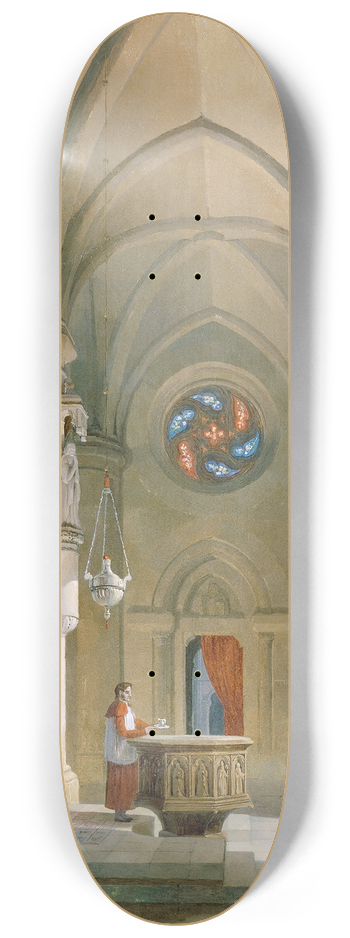 Leopold Ernst - Das Innere einer Taufkapelle 8.25 inch art skate deck