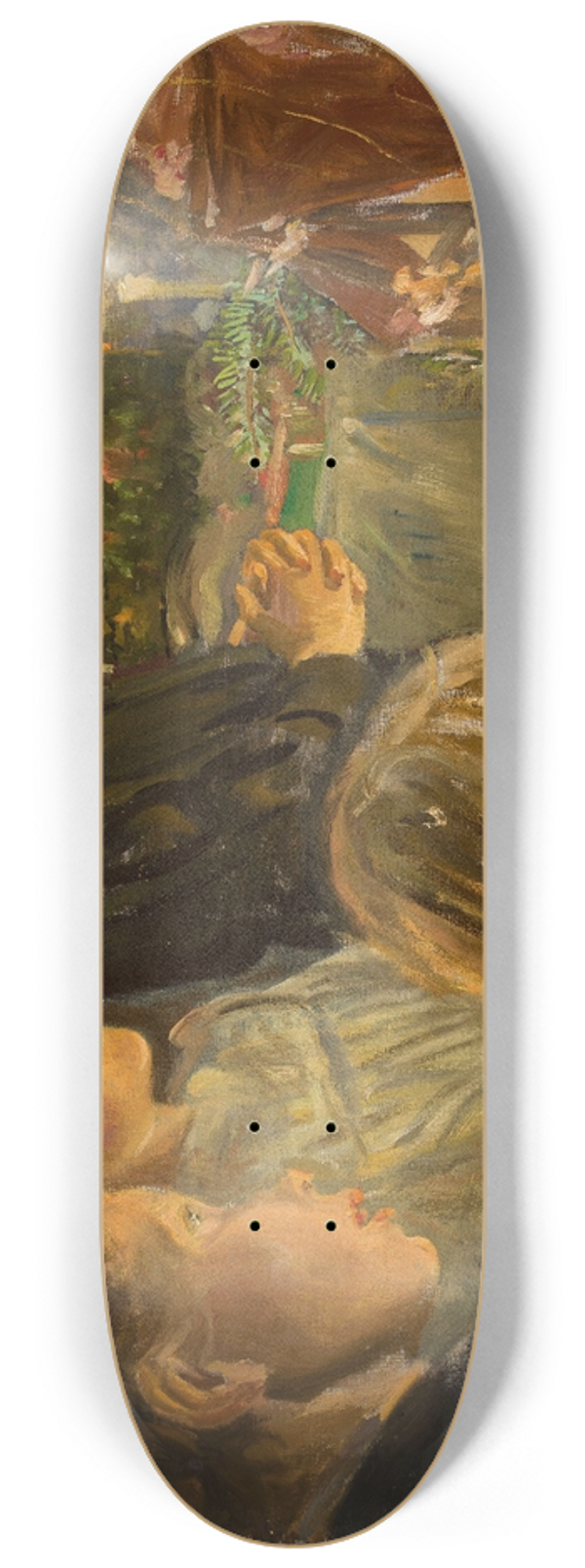 Leopold von Kalckreuth - Children by the Christmas tree 8.25 inch art skate deck