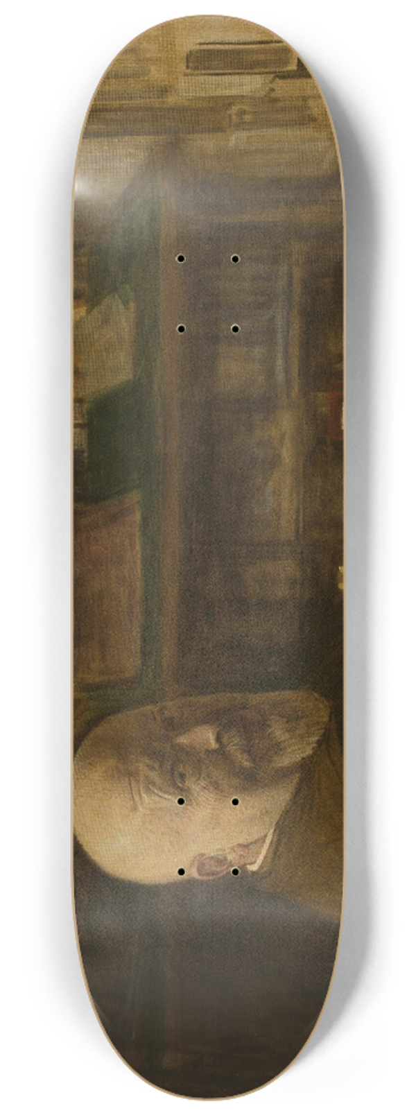 Leopold von Kalckreuth - Portrait of a man at the desk 8.25 inch art skate deck