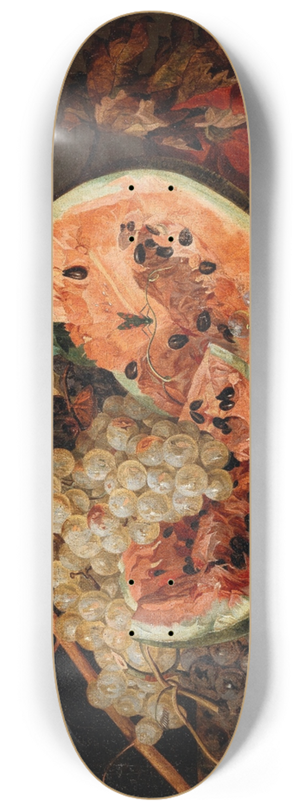 Leopold Zinngger - Still Life with Watermelon and Grapes 8.25 inch art skate deck