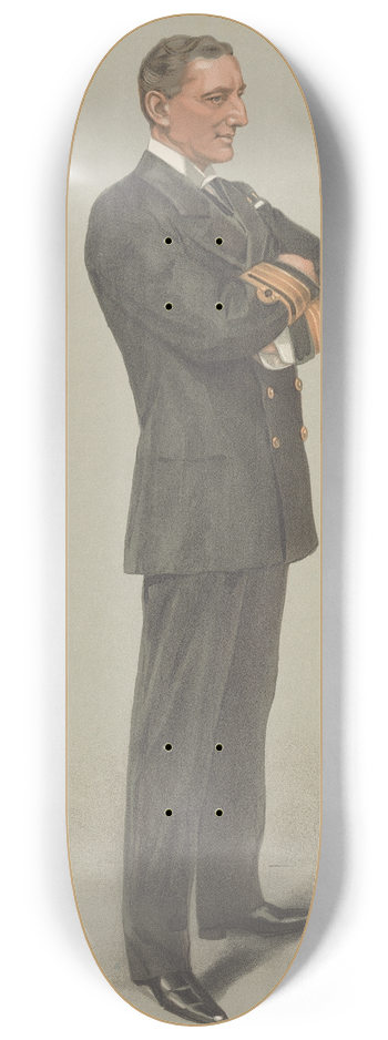 Leslie Matthew Ward - Military and Navy; Navy Control, Rear-Admiral William Henry May, March 26, 1903 8.25 inch art skate deck
