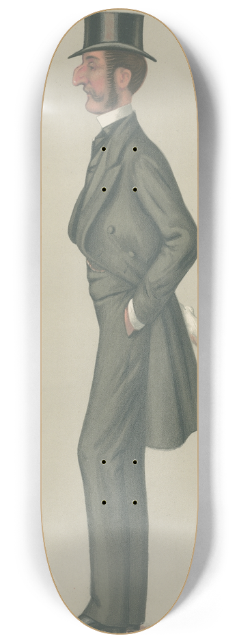 Leslie Matthew Ward - Military and Navy; The Court, Colonel Robert Nigel Fitzhardings Kingscote, February 14, 1880 8.25 inch art skate deck
